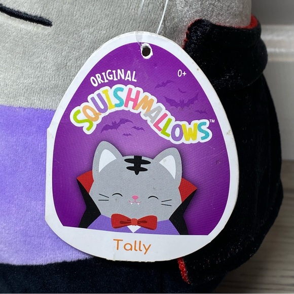 Squishmallow Tally Tabby Cat Dracula Vampire 2021 Halloween Plush 9” Kitty NWT - Picture 4 of 12